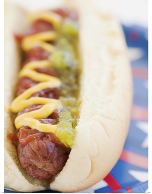 Hot Dog served during a Fourth of July Celebration