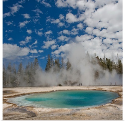 Hot spring in Midway Geyser Basin of Yellowstone, Wyoming.