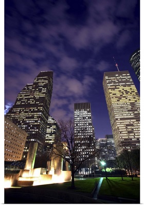 Houston skyline at night, Texas