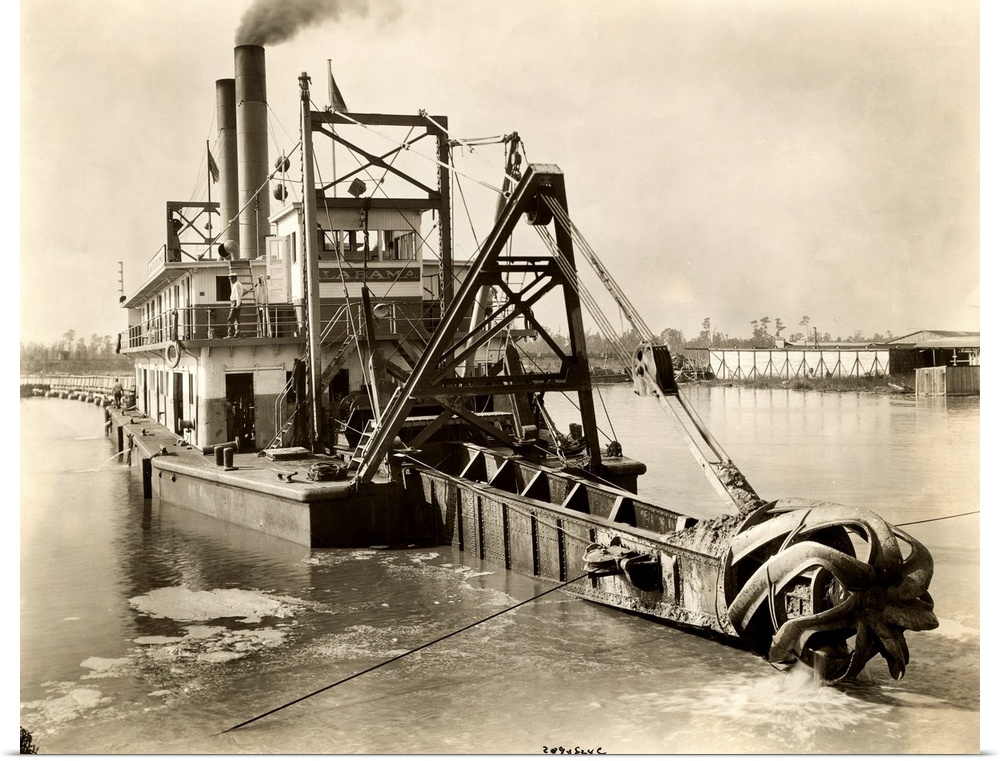 A dredge is used in underwater excavation.