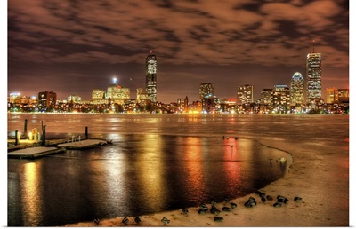 Ice on Charles River, Boston, Massachusetts