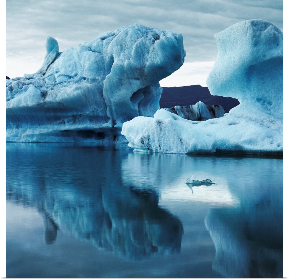 Icebergs Reflected In Water
