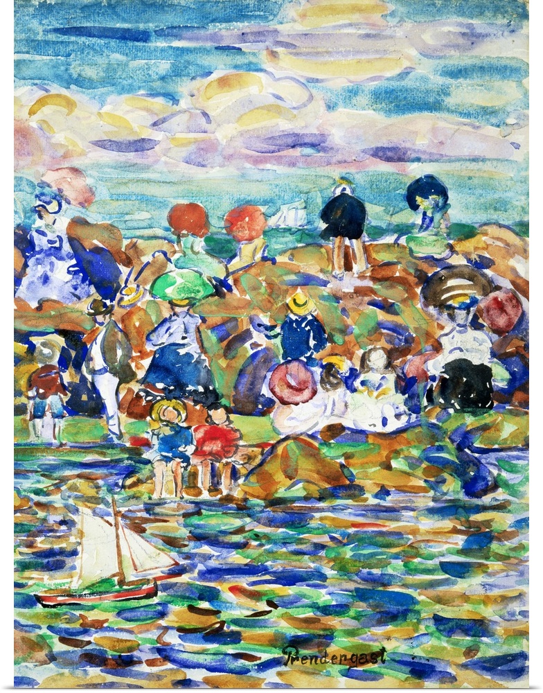 Idlers On The Beach By Maurice Brazil Prendergast