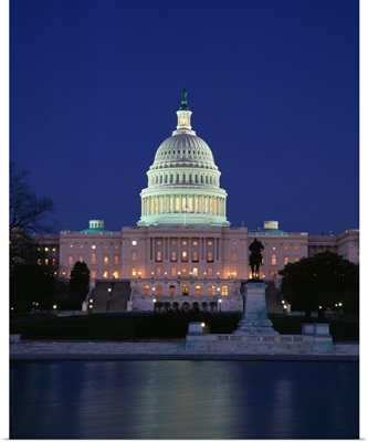 Illuminated Capitol At Night, Washington D.C.
