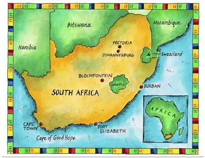 Illustrated Map of South Africa