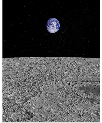 Illustration of a View of Earth from the Moon
