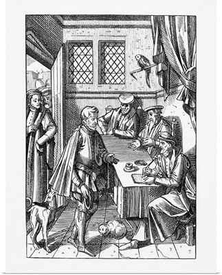 Illustration Of The Tribunal Of The King's Bailiff After A 16th-Century Woodcut
