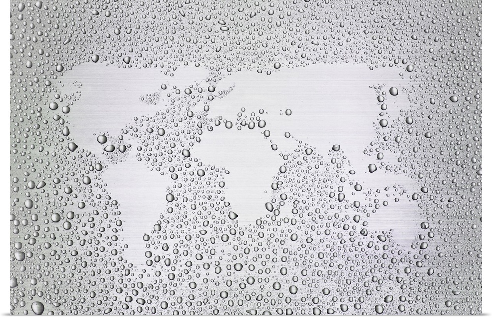 Image of world map made of condensation