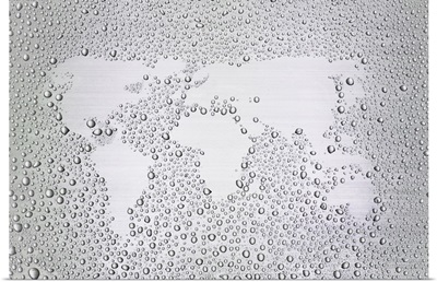 Image of world map made of condensation