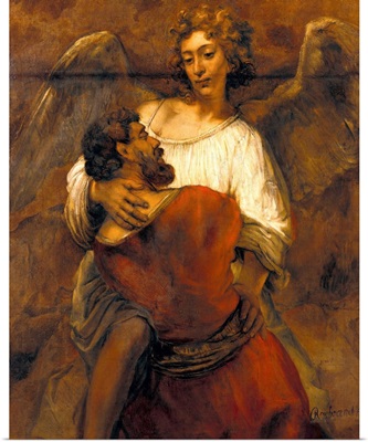 Jacob Wrestling With The Angel By Rembrandt Van Rijn