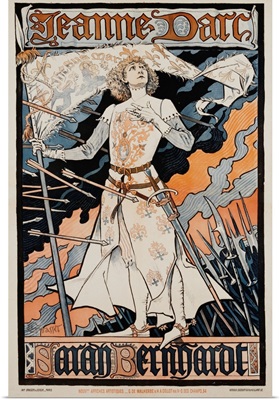 Jeanne D'Arc - Sarah Bernhardt Theater Poster By Eugene Grasset