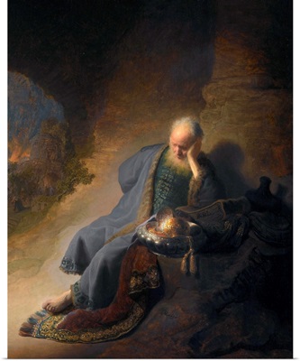 Jeremiah Lamenting The Destruction Of Jerusalem By Rembrandt Van Rijn