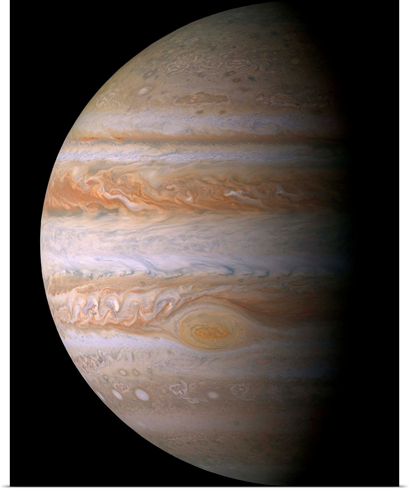 This true color mosaic of Jupiter was constructed from images taken by the narrow angle camera onboard NASA's Cassini spac...