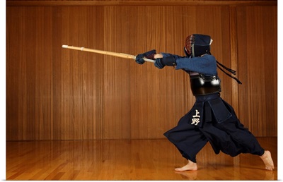 Kendo Fencer Practicing