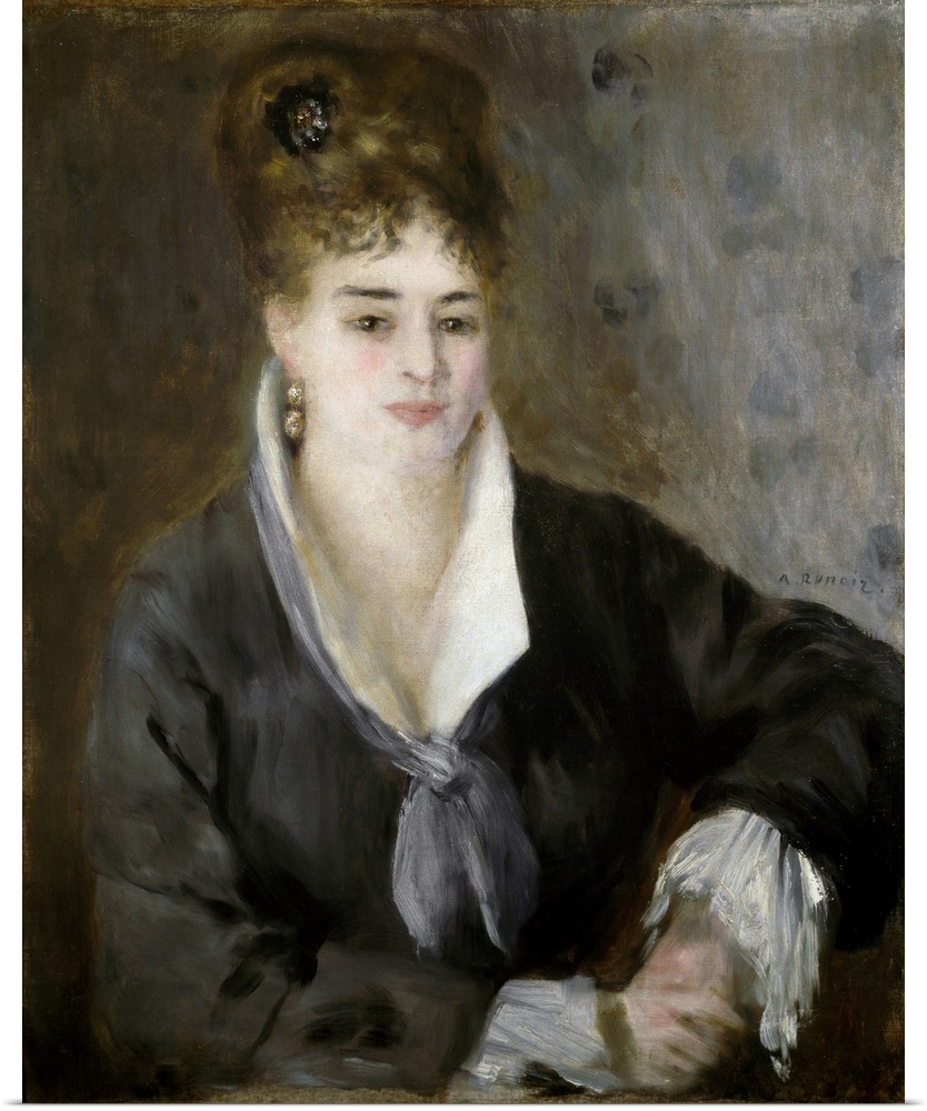 Lady in Black, c.1876 by Pierre Auguste Renoir (Pierre-Auguste, 1841-1919), Hermitage, St. Petersburg, Russia.