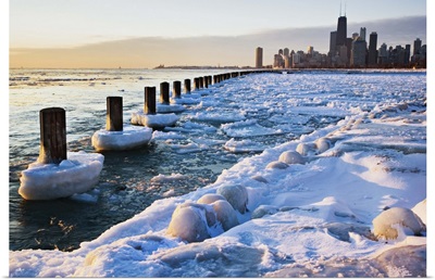 Lake Michigan in winter, Chicago, Illinois