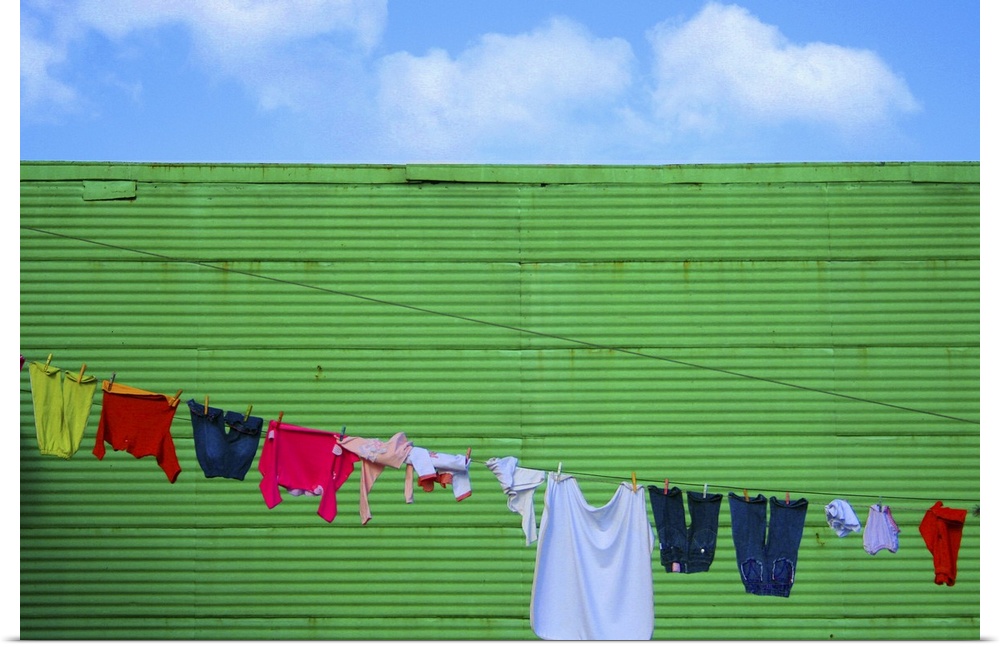 Laundry drying in La Boca, Buenos Aires, Argentina