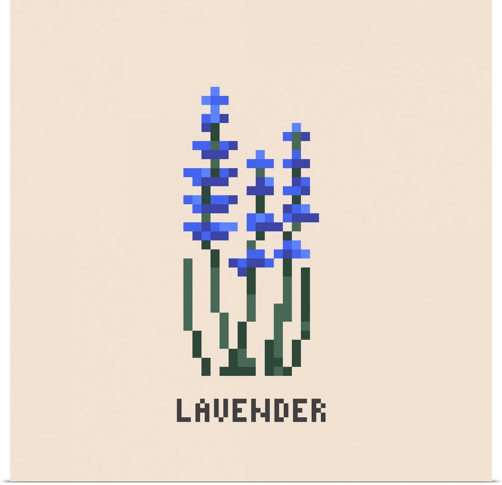 Lavender Bush Pixel Art