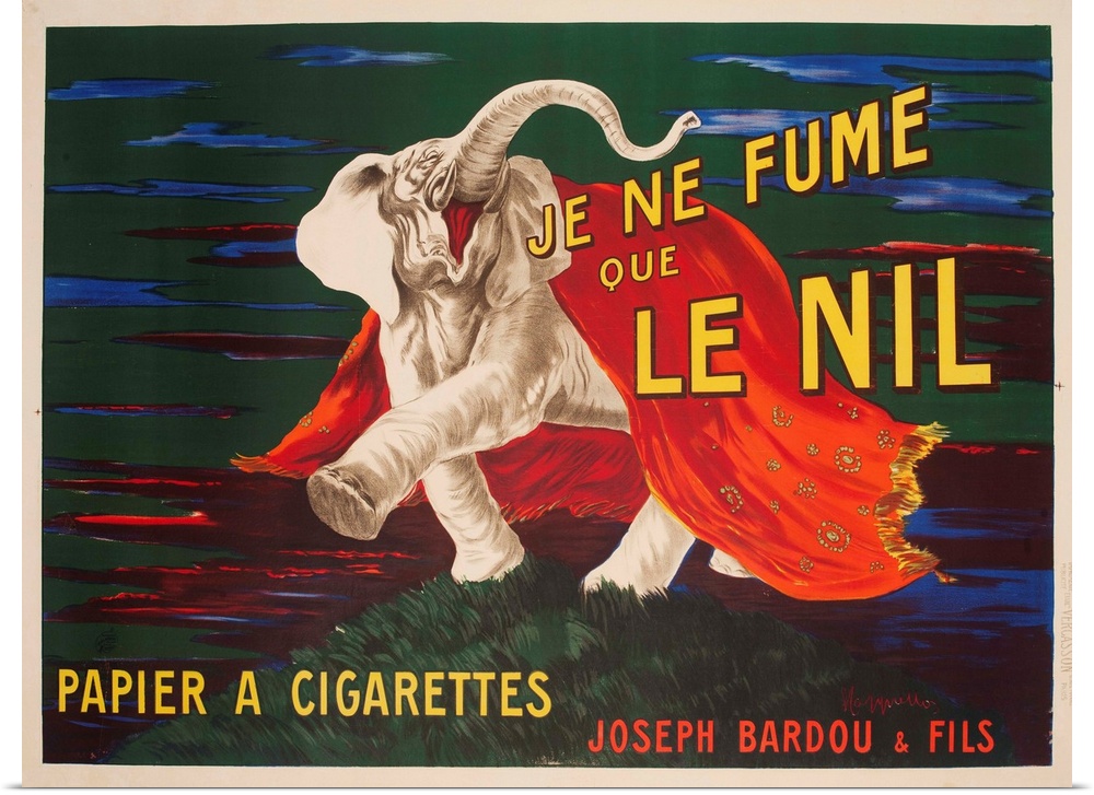 Advertising poster showing Le Nil Elephant, illustrated by Leonetto Cappiello, 1912.