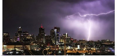 Lightning over Denver, Colorado