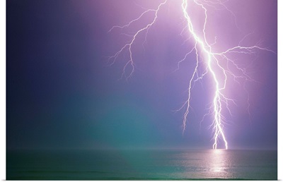Lightning Storm Over Ocean