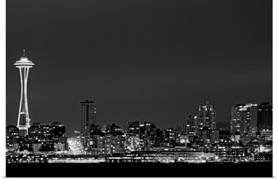 Looking from West Seattle across Elliott Bay to Belltown and the Space Needle.