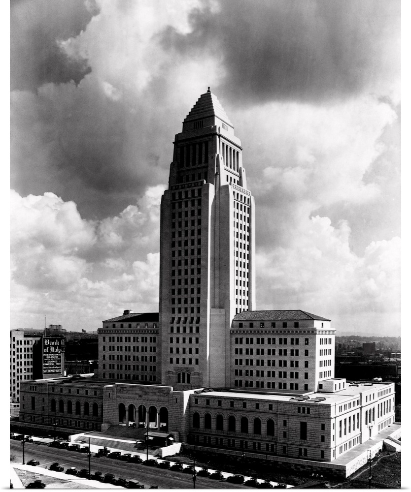The Los Angeles City Hall, at its completion in 1928. For decades City Hall was the tallest building in Los Angeles.