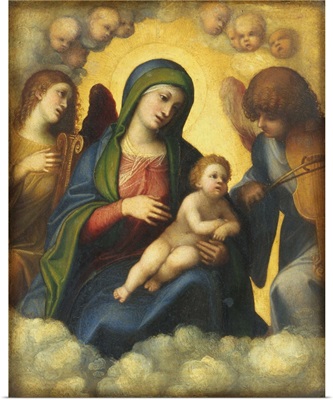 Madonna And Child In Glory By Correggio