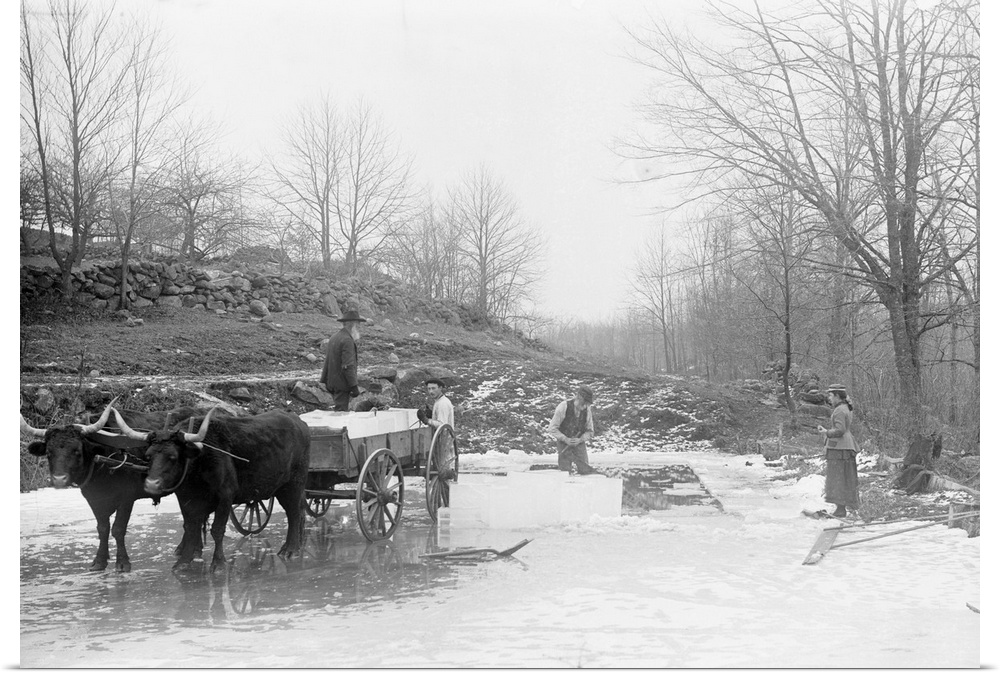 ca. 1900, USA --- Men Cutting Ice --- Image by .. Photo Collection Alexander Alland, Sr./CORBIS