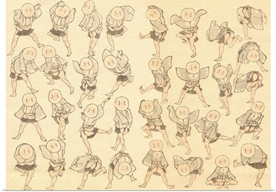 Men Dancing By Katsushika Hokusai