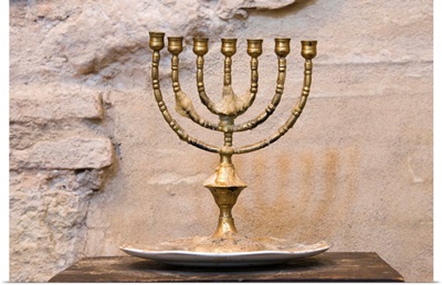 Menorah in the medieval synagogue in the old Juderia
