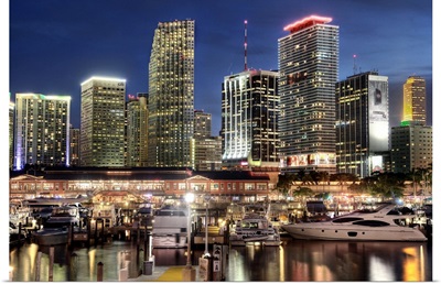 Miami skyline city in Florida.