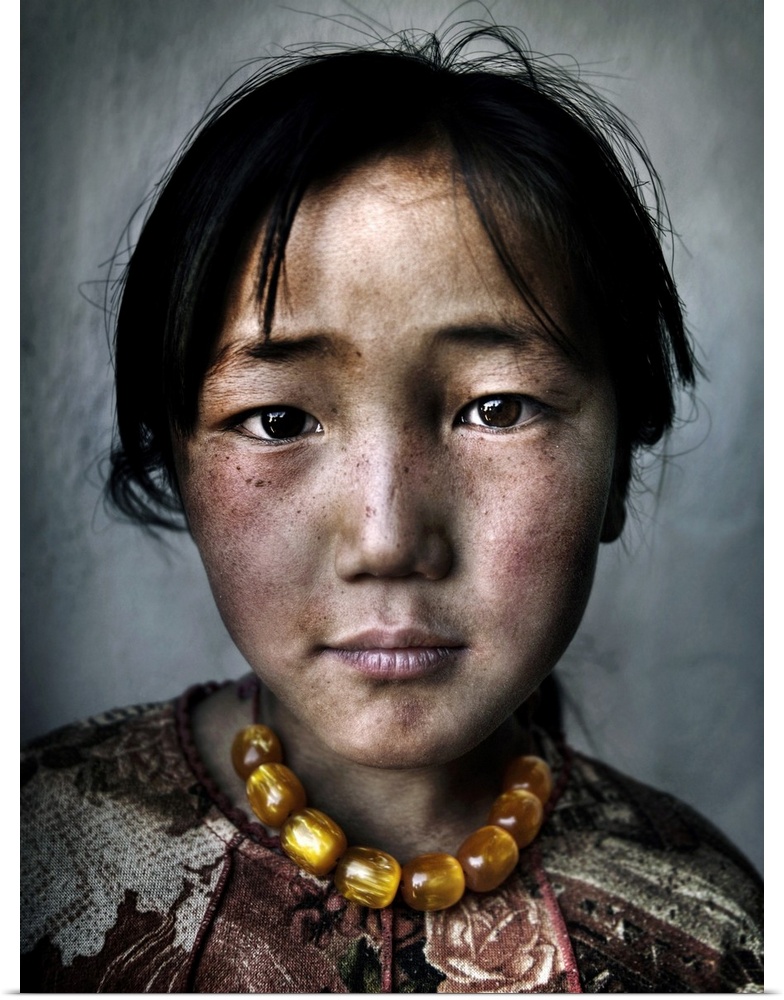 Portrait of a Mongolian girl.