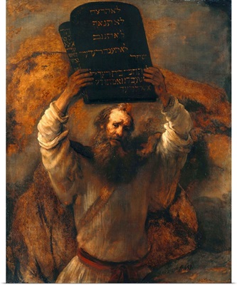 Moses With The Ten Commandments By Rembrandt Van Rijn