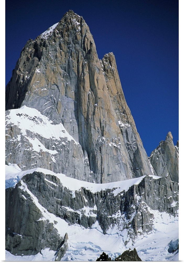 The peaks of Mount Fitz Roy in the Patagonian Andes.