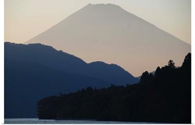 Mt Fuji at dusk, Hakone, Japan.