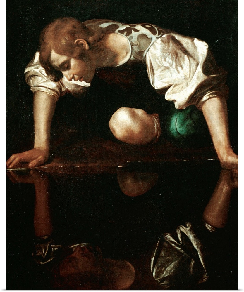 Narcissus by Michelangelo Merisi da Caravaggio 1596. 110x92 cm Galleria Nazionale d'Arte Antica, Palazzo Barberini, Rome