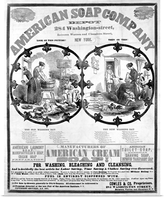 Nineteenth Century Woodcut Advertisement For American Soap Company