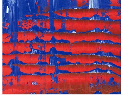 Oil Painting in Red and Blue Colors, Front View