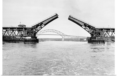 Old and New Cape Cod Canal Bridges, 1935