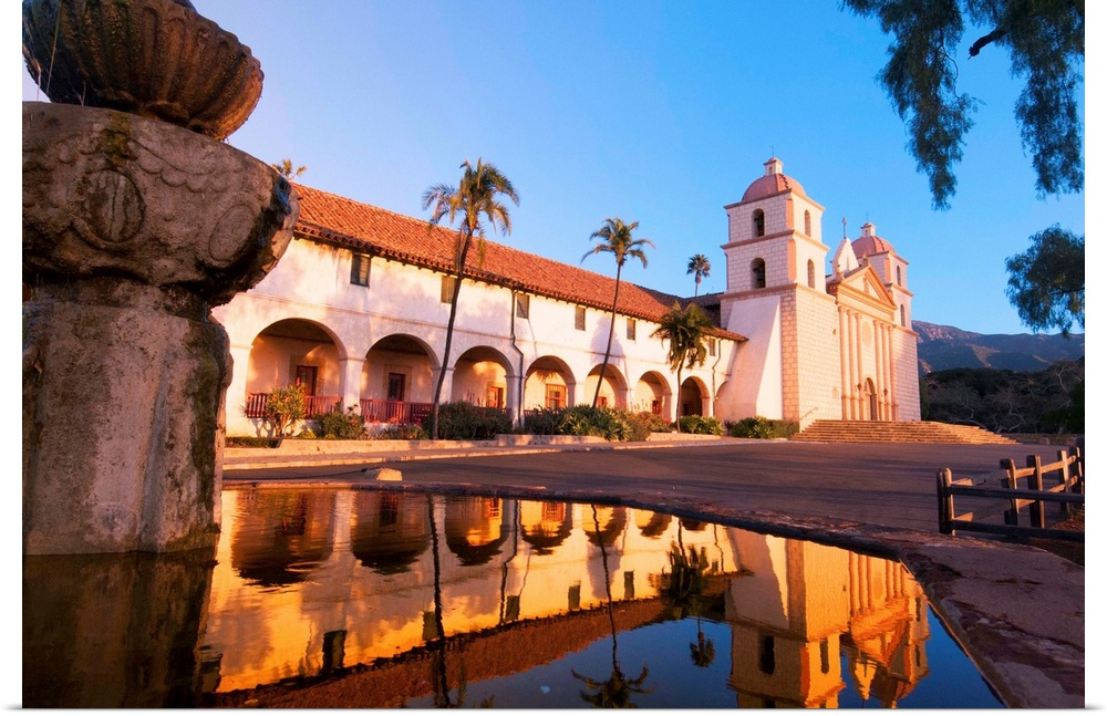 The historic Old Mission Santa Barbara founded in 1786 by the Spanish Franciscans and the tenth of 21 California Missions,...