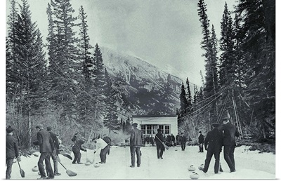 Old photograph of curling competition