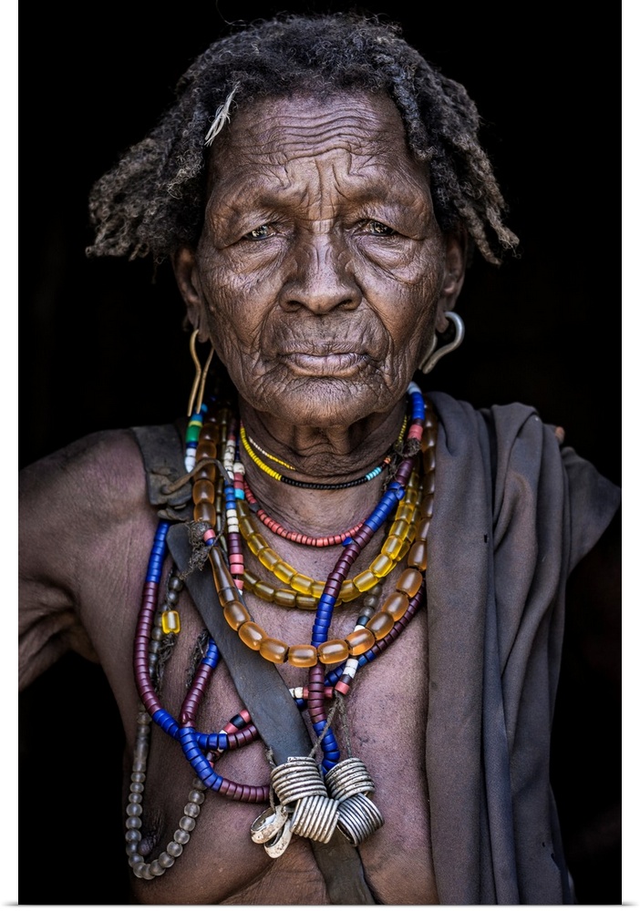 March 19 2019 portrait of an old woman from arbore tribe (Africa) Omo valley, Ethiopia.