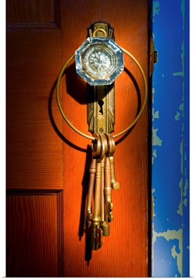 Ornate door and key
