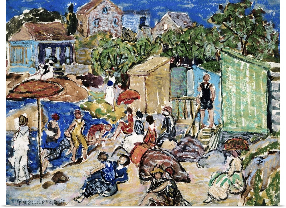 Painting Of A Beach Scene By Maurice Brazil Prendergast