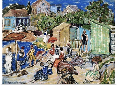 Painting Of A Beach Scene By Maurice Brazil Prendergast