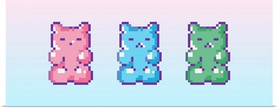 Pink, Blue, Green Pixel Marmalade Gummy Bears