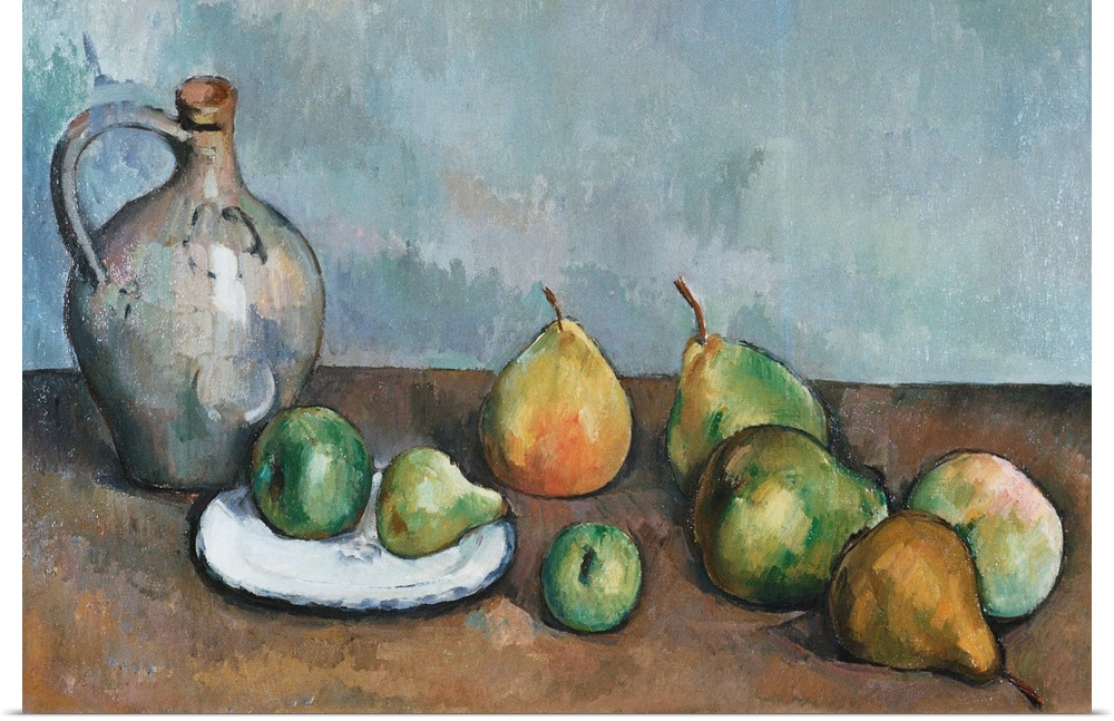 Pitcher And Fruit By Paul Cezanne