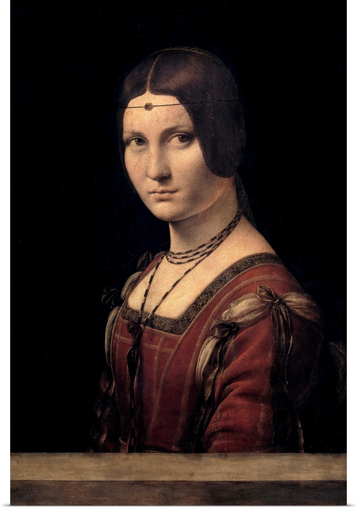 Ritratto di dama. Portrait of a court lady of Milan, wrongly called la Belle Ferronniere. Painting by Leonardo da Vinci (L...