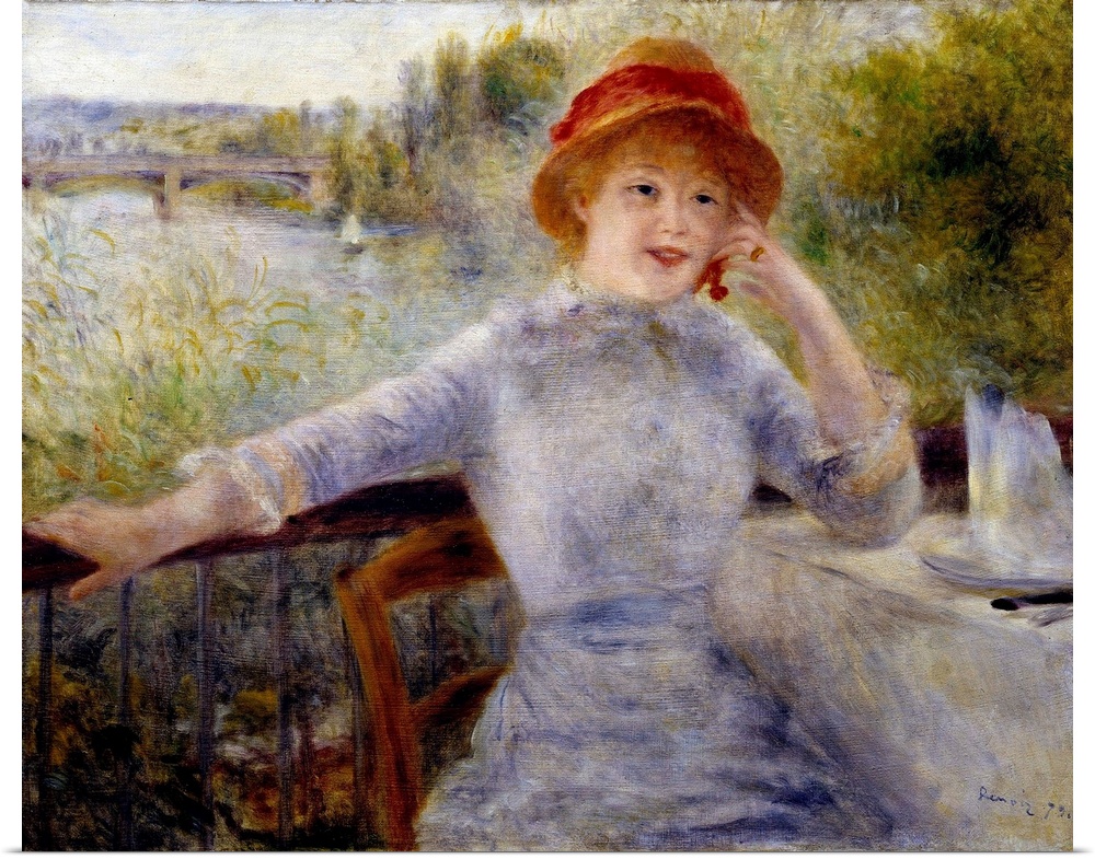 Portrait of Alphonsine Fournaise (1845-1937).,Painting by Pierre Auguste Renoir (1841-1919), 1879, 0,73 x 0,93 m. Orsay Mu...